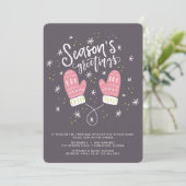 Invitation Hygge Mittens Fête de Noël (Debout devant)