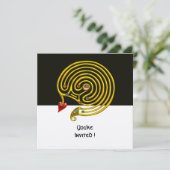 Invitation HYPER LABYRINTH noir et blanc, rouge, or métalliqu (Debout devant)