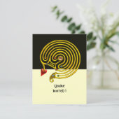 Invitation HYPER LABYRINTH rsvp, noir et blanc (Debout devant)