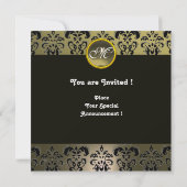 Invitation HYPER PAPILLON MONOGRAMME, agate damassé gris (Dos)