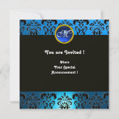 Invitation HYPER PAPILLON MONOGRAMME, damas bleu, saphir (Dos)