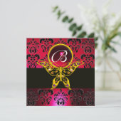 Invitation HYPER PAPILLON MONOGRAMME Damas Rouge Bourgogne Bi (Debout devant)