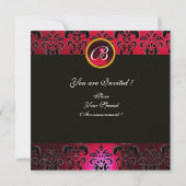 Invitation HYPER PAPILLON MONOGRAMME Damas Rouge Bourgogne Bi (Dos)
