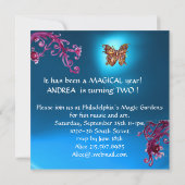 Invitation HYPER PARROTS /Deuxième fête d'anniversaire, Turqu (Dos)