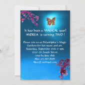 Invitation HYPER PARROTS / Deuxième fête d'anniversaire Turqu (Dos)