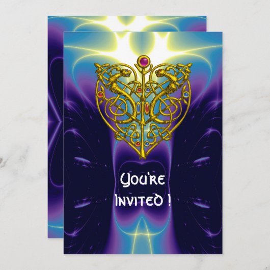 Invitation HYPER VALENTINE bleu violet (Devant / Derrière)