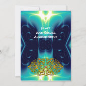 Invitation HYPER VALENTINE/OR CELTIQUE COEUR bleu aqua bleu c (Dos)