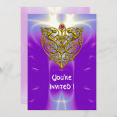 Invitation HYPER VALENTINE rose violet (Devant / Derrière)