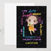 Invitation I AM - Positive Black Brown Girl Affirmations (Devant / Derrière)