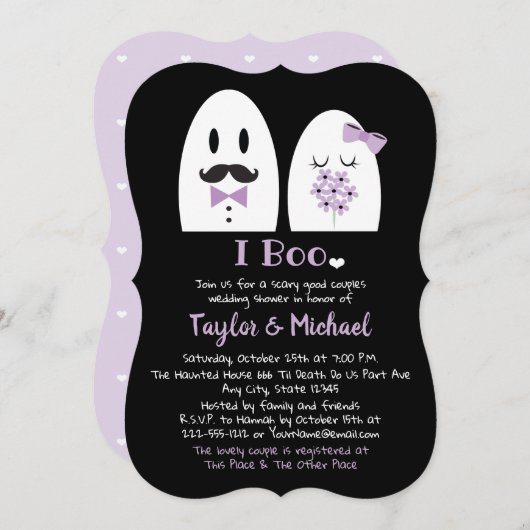 Invitation I Boo Wedding shower des couples d'Halloween (Devant / Derrière)
