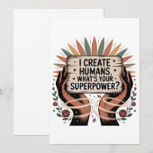 Invitation I Create Humans. What’s Your Superpower (Devant / Derrière)