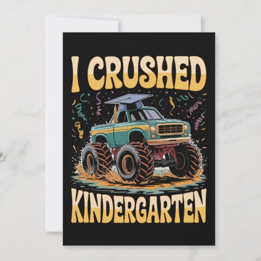 Invitation I Crushed Kindergarten Monster Truck Graduation (Devant)
