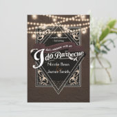 Invitation I DO BARBECUE BBQ Faux Fiançailles en cuir et lumi (Debout devant)