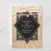 Invitation I DO BARBECUE BBQ Western Wood & Lights Fiançaille (Dos)