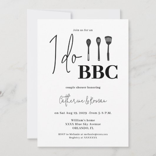 Invitation I do Barbecue Couple Shower (Devant)