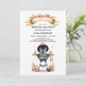 Invitation i do barbecue douche nuptiale aquarelle Floral Coo (Debout devant)