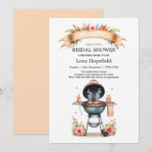 Invitation i do barbecue douche nuptiale aquarelle Floral Coo (Devant / Derrière)