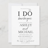 Invitation I DO BBBQ Black & White Simple Script Photo Douche (Devant)