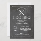 Invitation I DO BBBQ Chalk Rustic Engagement Party (Devant)