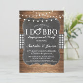 Invitation I DO BBBQ Engagement Party Black White Douche (Debout devant)