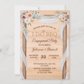 Invitation I DO BBBQ Engagement Party Modern Wood Floral (Devant)
