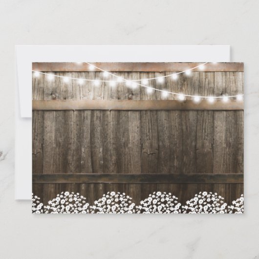 Invitation I DO BBBQ Rustic Gypsophila Fiançailles photo (Dos)