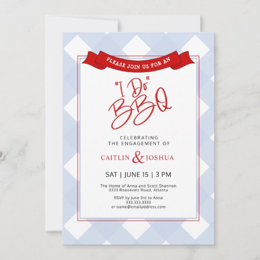 Invitation I Do BBQ Couples Engagement Dîner De La Fête De Ré (Devant)
