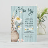 Invitation I Do Bbq Daisy et Fête des mariées en bois côtier (Debout devant)