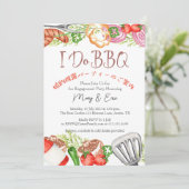 Invitation I Do BBQ Engagement Party Grill Food Red En vichy (Debout devant)
