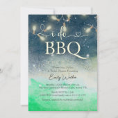 Invitation I Do BBQ Fête des mariées Nuit Jardin Aquarelle (Devant)