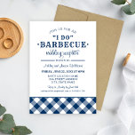 Invitation I Do BBQ Marine Blue Wedding Réception<br><div class="desc">Une invitation festive et élégante à la réception de mariage mariage pour un événement décontracté jardin barbecue. Le texte inclut "Rejoignez-nous pour une réception de mariage barbecue "Je fais" en l'honneur d'un couple récemment marié. Couleurs design bleu marine et blanc.</div>