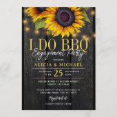 Invitation I DO BBQ rustic sunflower engagement party (Devant)