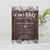 Invitation I DO BBQ rustic wood lace engagement party (Debout devant)