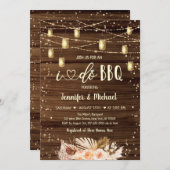 Invitation I Do BBQ String Lights Fête des mariées Florale (Devant / Derrière)
