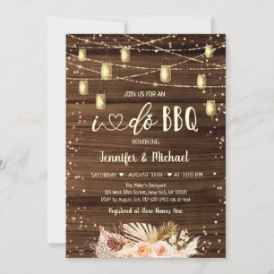 Invitation I Do BBQ String Lights Fête des mariées Florale