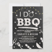 Invitation I Do BBQ String Lights Rustic Engagement Party  (Devant)