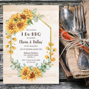 Invitation I Do BBQ Sunflower Fleur de soleil Fleur d'engagem