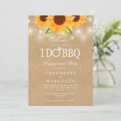 Invitation I Do BBQ Sunflower Rustique Kraft Engagement Party (Debout devant)