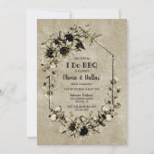 Invitation I Do BBQ Vintage Sunflower Photo Party (Devant)