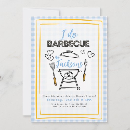 Invitation I Do BBQ Wedding or Engagement Party Invite (Devant)