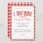 Invitation I DO BBQ wedding shower décontracté rouge en vichy (Devant / Derrière)