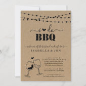 Invitation I Do BBQ Wine Toast Couple's Douche Fiançailles (Devant)