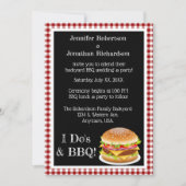 Invitation I Do et BBQ Red En vichy Hamburger Mariage Décontr (Devant)
