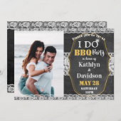 Invitation I DO Fiançailles Photo Elegant Lace Chalkboard BBQ (Devant / Derrière)
