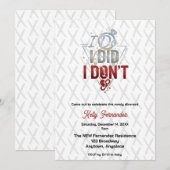 Invitation I Do, I Did, I Don't Divorce Party (Devant / Derrière)