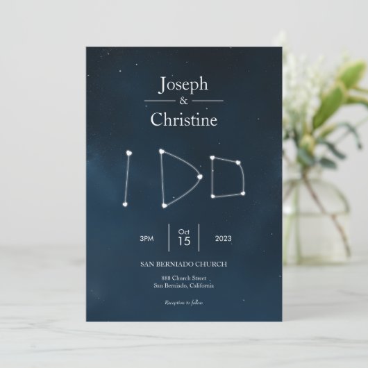 Invitation I DO Mariage de constellation (Debout devant)