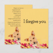 Invitation i forgive you flower dog (Devant / Derrière)