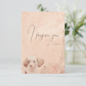 Invitation i forgive you flower vintage dog (Debout devant)