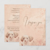 Invitation i forgive you flower vintage dog (Devant / Derrière)