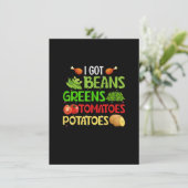 Invitation I Got Beans Greens Potatoes Tomatoes Funny Thanksg (Debout devant)